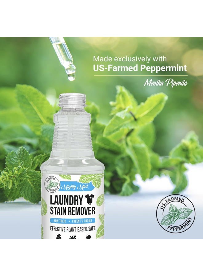 Mighty Mint Laundry Stain Remover, Parent's Choice Non-Toxic Spray for Stains from Food, Drink, Grease, Natural Peppermint Scent, 16oz - Image 5