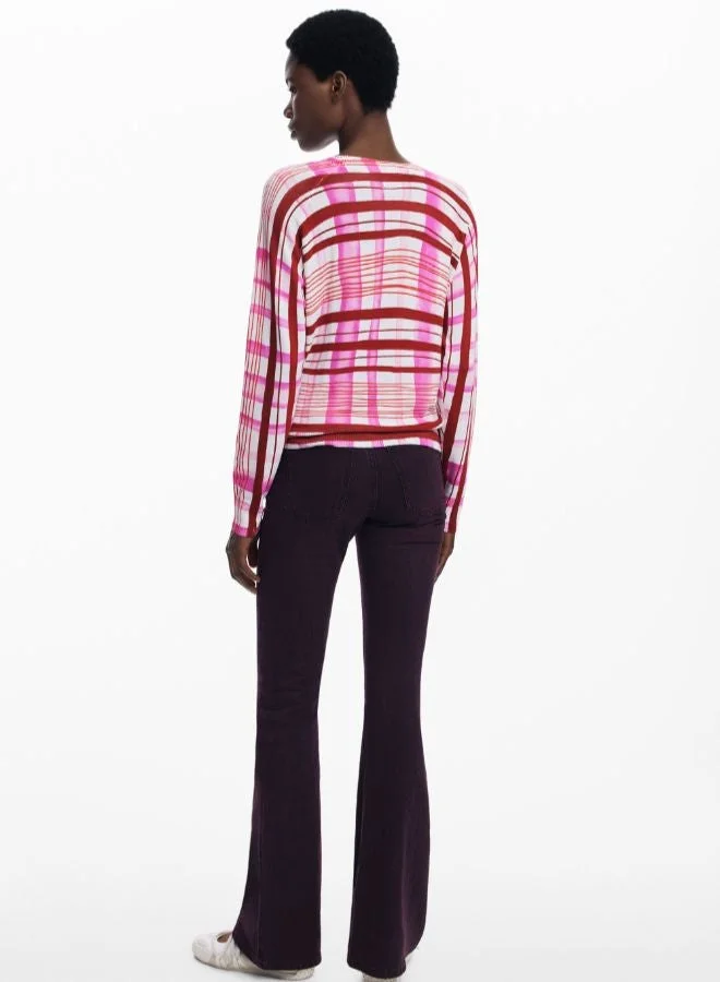 Desigual Pink Mikado striped sweater for Women | Best Price UAE