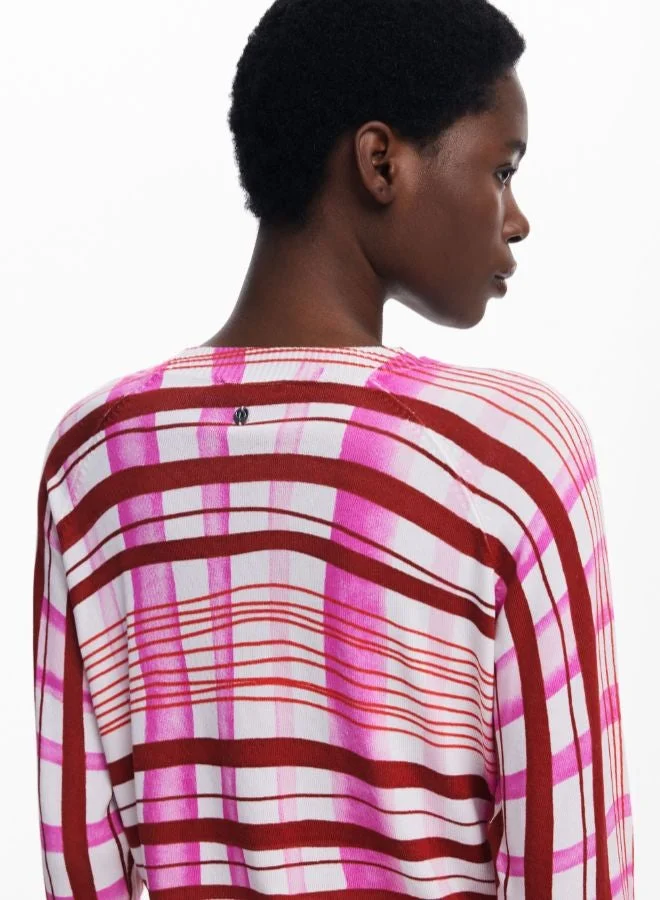 Desigual Pink Mikado striped sweater for Women | Best Price UAE