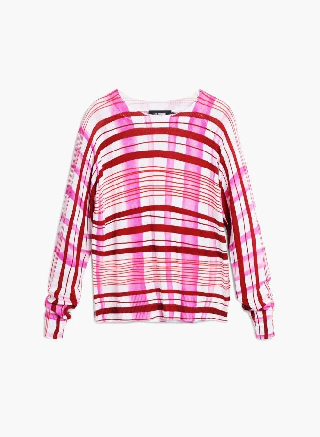 Desigual Pink Mikado striped sweater for Women | Best Price UAE