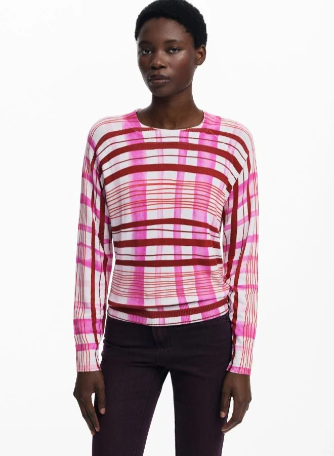 Desigual Pink Mikado striped sweater for Women | Best Price UAE