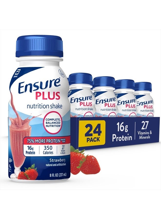 Ensure شيك الفراولة المغذي، بديل للوجبات، عبوة من 24 قطعة - Image 1