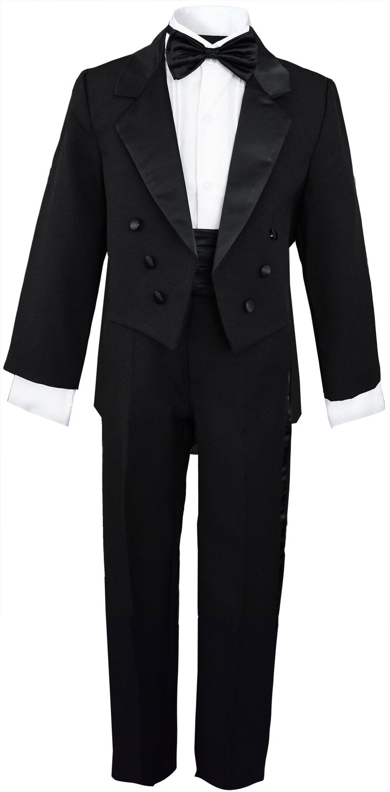 Black n Bianco Boys Black Tuxedo with Tail Outfit Set Size 6 - Image 5