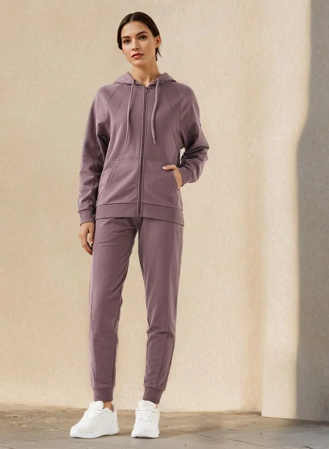 ADOT by Splash Panelled Zip Through Hooded Jacket