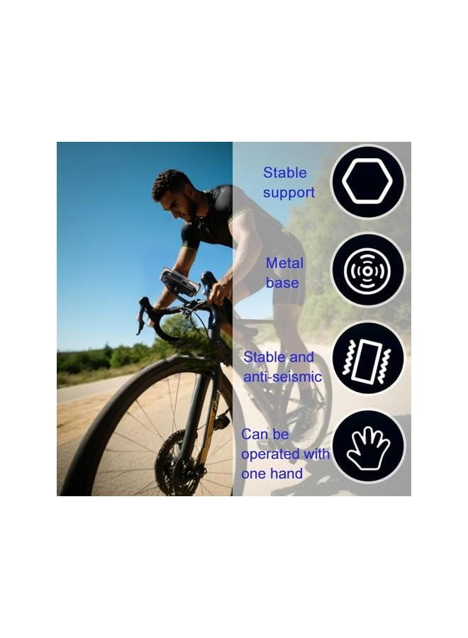 Green Tiger Bike Phone Mount, One-Hand Operation and 360° Rotation, Universal for 4"-6.9" Phones, Handlebar Attachment for Motorcycle, ATV, Scooter - Image 4