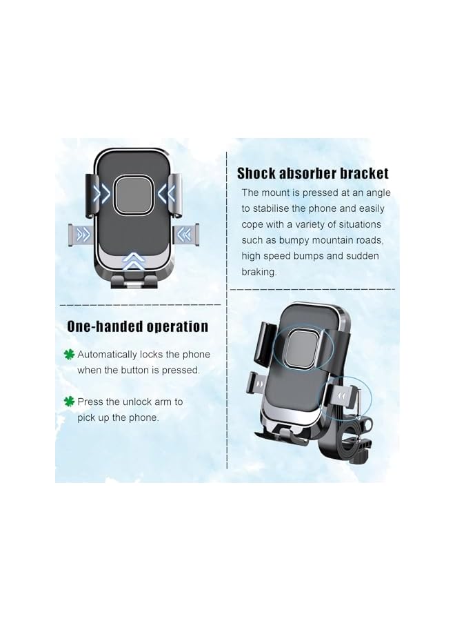 Green Tiger Bike Phone Mount, One-Hand Operation and 360° Rotation, Universal for 4"-6.9" Phones, Handlebar Attachment for Motorcycle, ATV, Scooter - Image 5