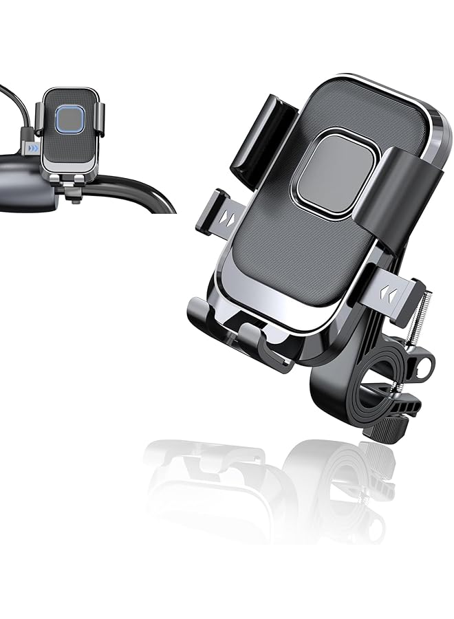 Green Tiger Bike Phone Mount, One-Hand Operation and 360° Rotation, Universal for 4"-6.9" Phones, Handlebar Attachment for Motorcycle, ATV, Scooter - Image 1