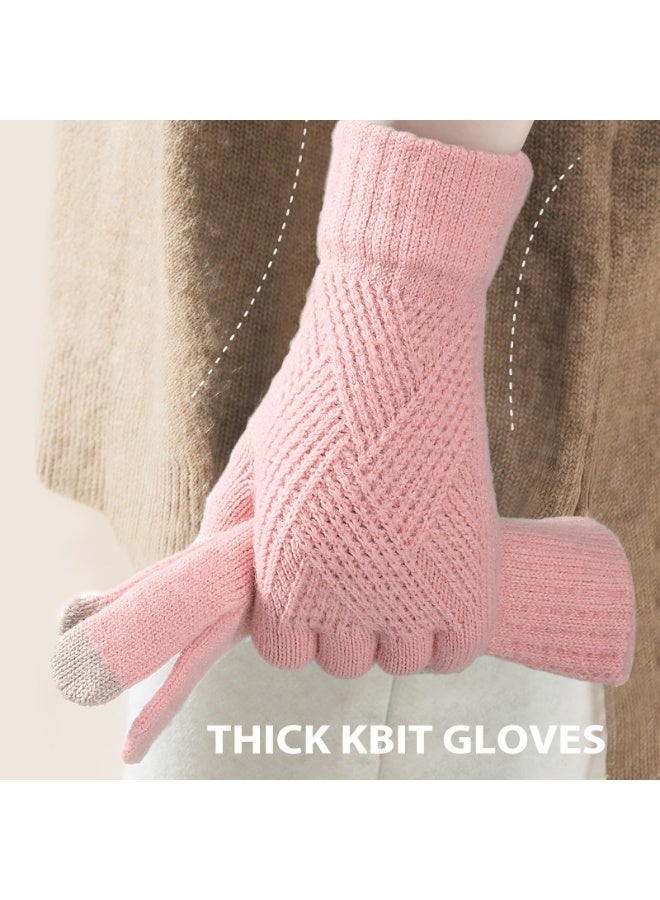 NajmStyle Long Keeper Winter Gloves for Women Men Touchscreen Knitted Gloves Soft Elastic Fleece Warm Glove for Driving Running Cycling - Image 5