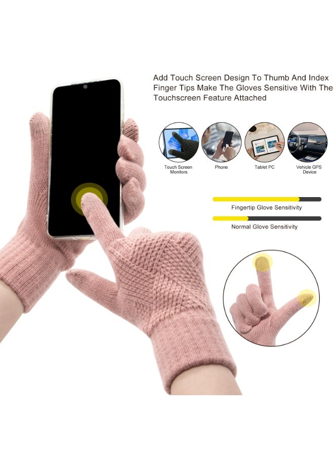 NajmStyle Long Keeper Winter Gloves for Women Men Touchscreen Knitted Gloves Soft Elastic Fleece Warm Glove for Driving Running Cycling - Image 3