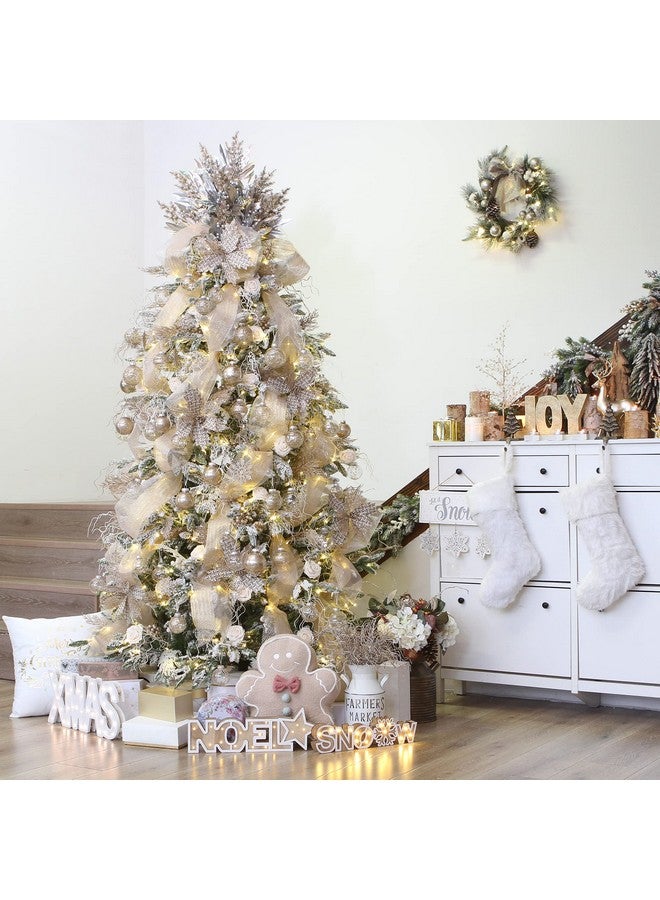 سي تيم مجموعة من 24 قطعة من زينة أغصان أشجار الصنوبر الصناعية اللامعة، أعواد زخرفية، سيقان لامعة، أعواد، أغصان لشجرة الكريسماس، مزهرية صغيرة، عطلة، زفاف، حفلة (14 بوصة، شامبانيا) - Image 4