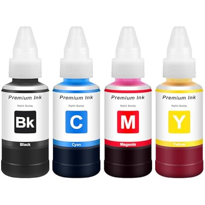 COMPATIBLE REFILL INK CARTRIDGES REPLACEMENT FOR 664 T6641 T6642 T6643 T6644 T664 70ML WORK WITH ET-2500 ET-2550 ET-2600 ET-2650 ET-3600 ET-4550 ET-14000 L350 L355 L555 L382, 4 BOTTLE - Image 1
