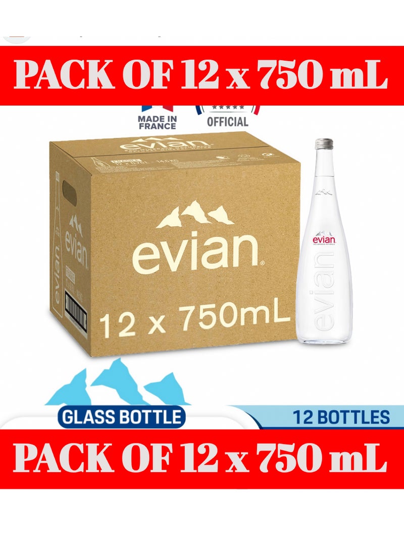 Evian Natural Mineral Water Glass  - 750ML (Pack of 12) - Image 1