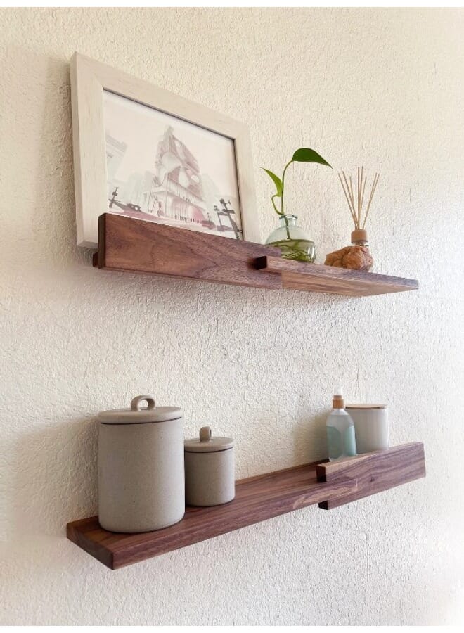 Home Gallery 2 Set Of Modern Wood Wall Shelves 70x20 cm - Image 2