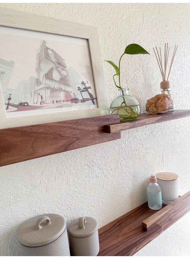 Home Gallery 2 Set Of Modern Wood Wall Shelves 70x20 cm - Image 3