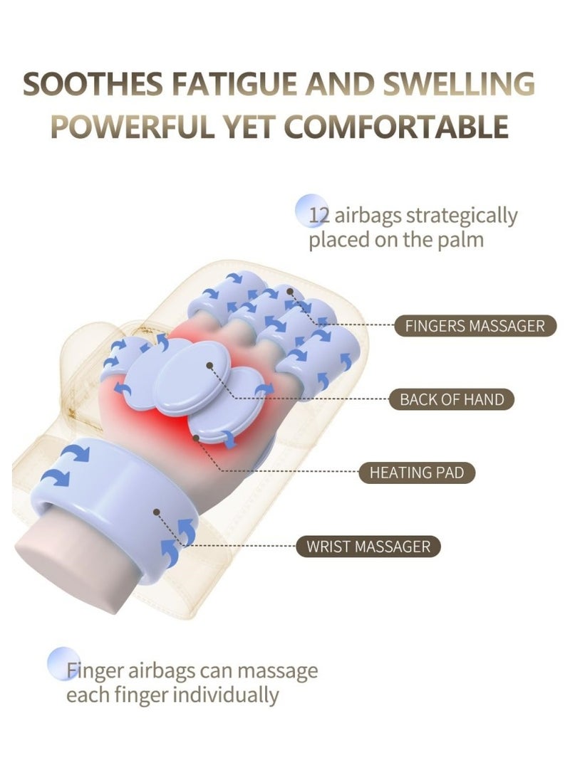 Ru syanl - Wireless Hand Massager with Heat & Compression for Pain Relief – 3 Modes, Portable Electric Finger & Palm Therapy for Arthritis, Carpal Tunnel, Wrist Fatigue - Image 1