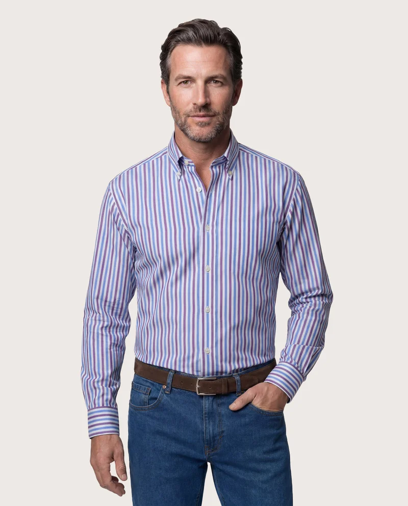 كاميتشسما Striped Poplin Non Iron Shirt