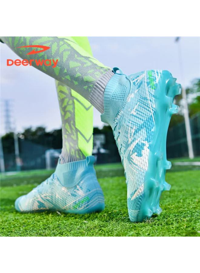 Deerway Adult Ag Stud Soccer Shoes Grass Field Durable Non-slip Training Football Shoes Light Grass Green Ag Studs Size 38 - Image 5