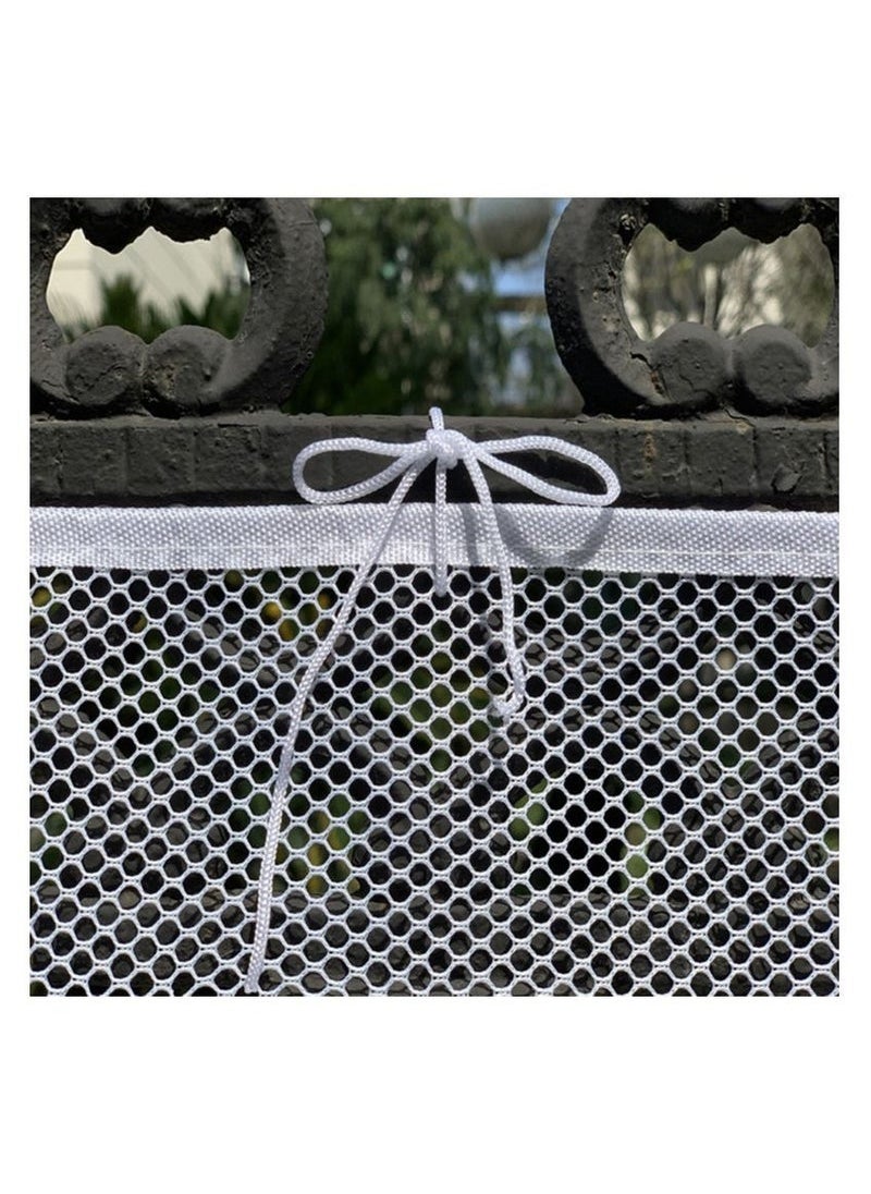 MIXDE Safety Stair Railing Net Children's Outdoor Balcony Fence Protection Mesh No Drilling For Dog Cat Window 300x78cm White  - Image 4