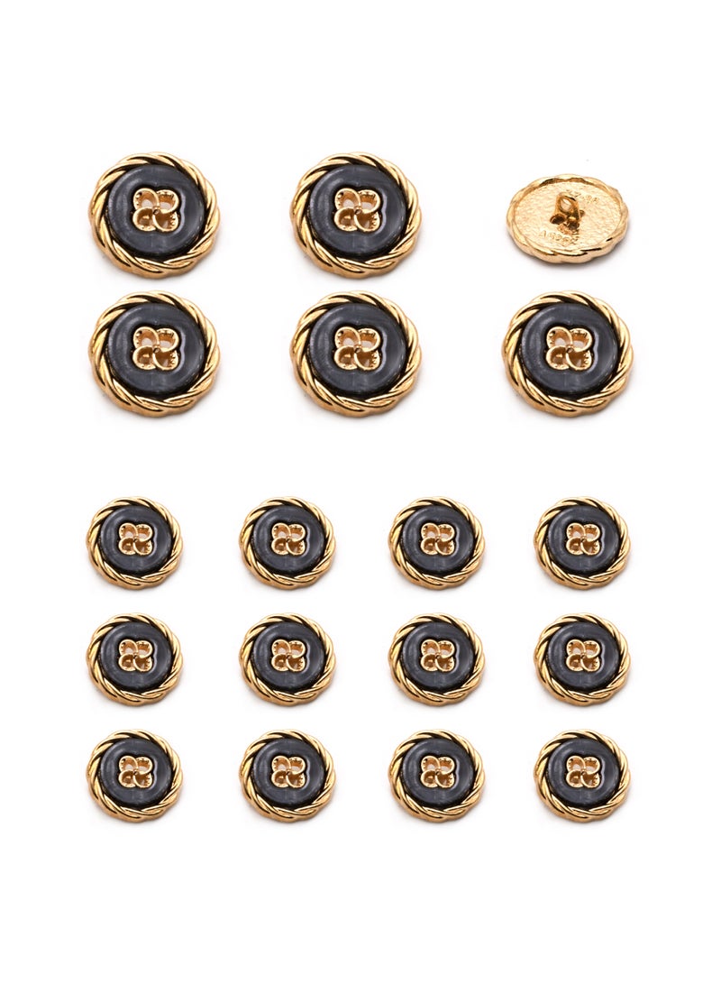 18 Pcs and 2 Sizes Metal Button Set. Round Shape Gold color Borders and Best Looking Shape, (Gold + Brown)  - Image 4