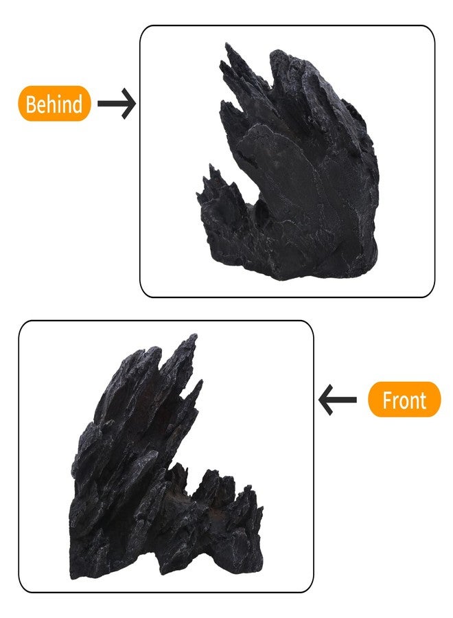 Saim Large Aquarium Decorations Artificial Resin Jagged Canyon Rock, Mountain Hill View Stone Ornament for Betta Cichlids Hideaway, Pleco, Goldfish - Image 3