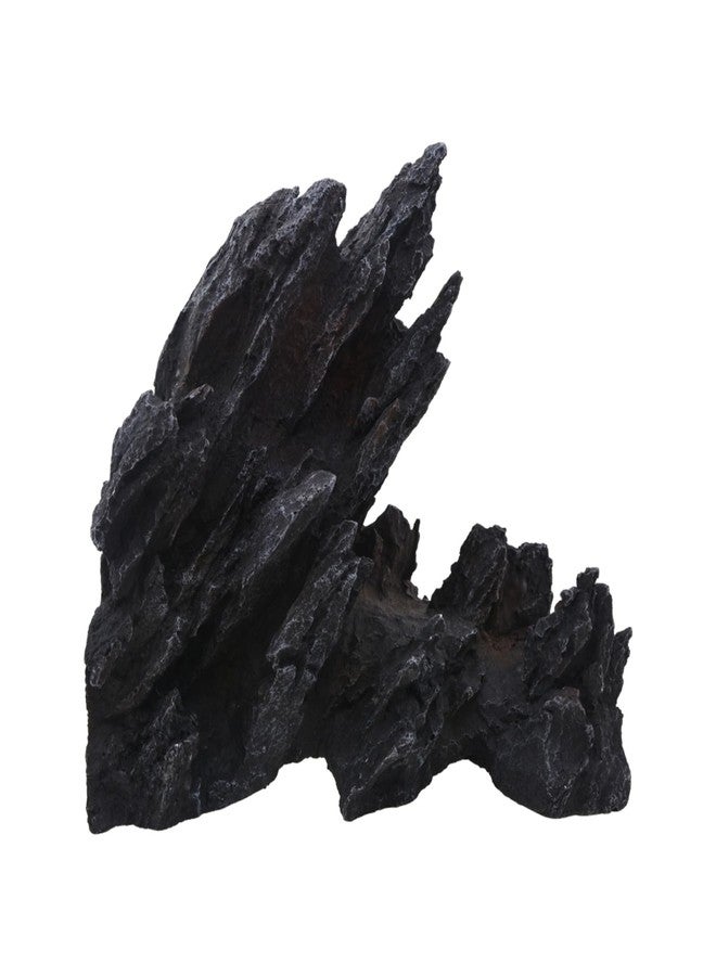 Saim Large Aquarium Decorations Artificial Resin Jagged Canyon Rock, Mountain Hill View Stone Ornament for Betta Cichlids Hideaway, Pleco, Goldfish - Image 1