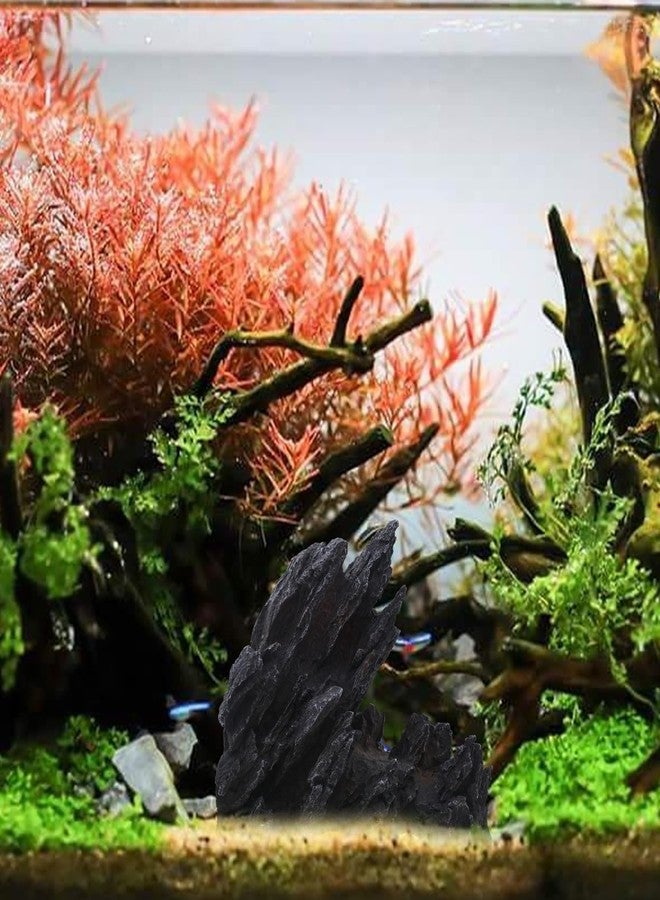 Saim Large Aquarium Decorations Artificial Resin Jagged Canyon Rock, Mountain Hill View Stone Ornament for Betta Cichlids Hideaway, Pleco, Goldfish - Image 5
