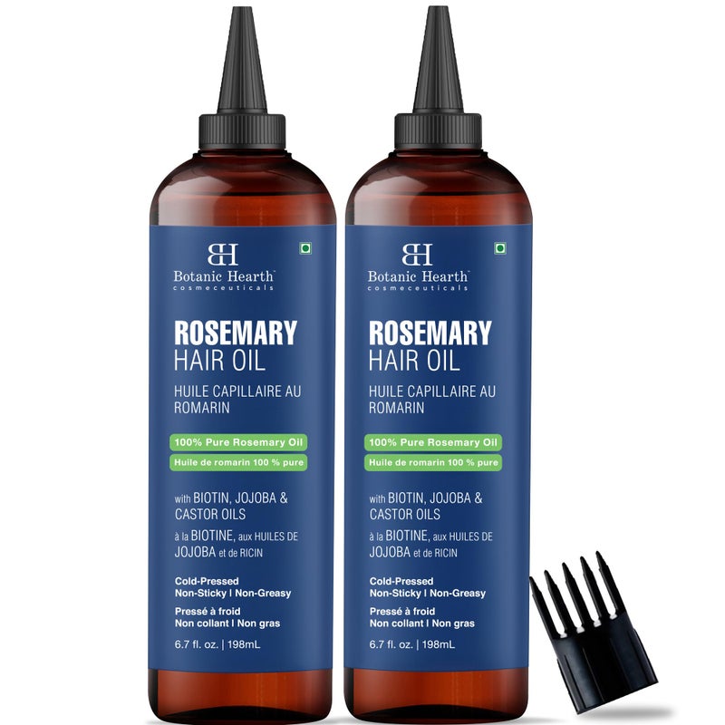 Botanic Hearth 100 Pure Rosemary Oil For Hair  Scalp 67 Fl Oz Pack Of 2  Infused With Biotin Jojoba Oil  Castor Oil  Hair Strengthening Treatment  Nourishing  Volumizing