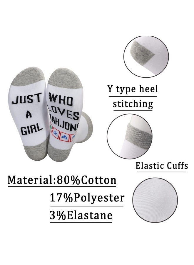 JXGZSO - Lucky Mah Jongg Socks Just A Girl Who Loves Mahjong Just A Girl Who Loves Mahjong Mahjong Lover Gift - Image 1