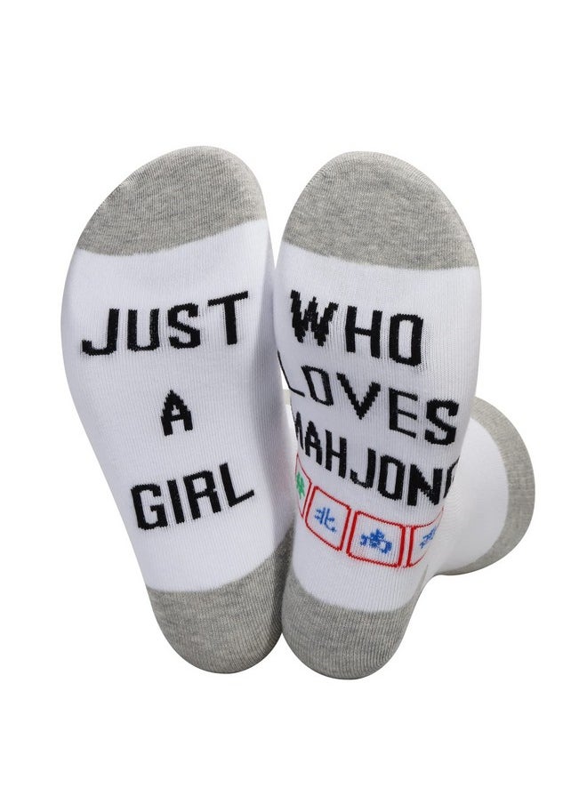 JXGZSO - Lucky Mah Jongg Socks Just A Girl Who Loves Mahjong Just A Girl Who Loves Mahjong Mahjong Lover Gift - Image 1