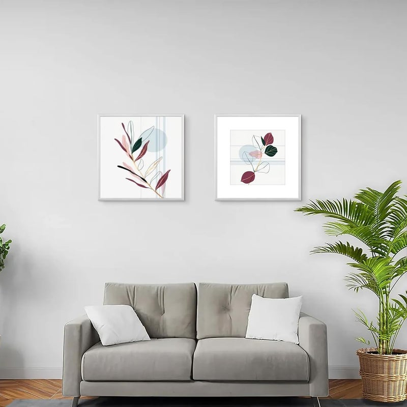 ATOBART إطار صور، قطعتان 30x30 إطار صور معدني - إطارات صور ألومنيوم 30x30 مع حشوة قابلة للإزالة 20x20 سم للتعليق على الحائط والطاولة، فضي - Image 2