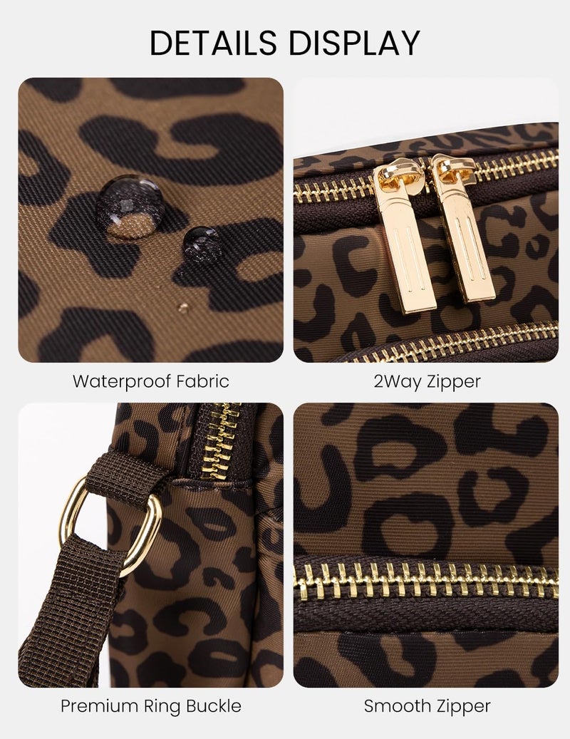 MEXS Everywhere Crossbody Bag 2L Metal Hardware, Casual Crossbody Bags for Women Travel Purse Shoulder Handbags Wallet (Brown Leopard) - Image 5