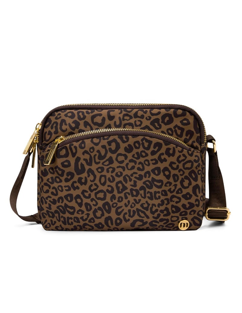 MEXS Everywhere Crossbody Bag 2L Metal Hardware, Casual Crossbody Bags for Women Travel Purse Shoulder Handbags Wallet (Brown Leopard) - Image 1