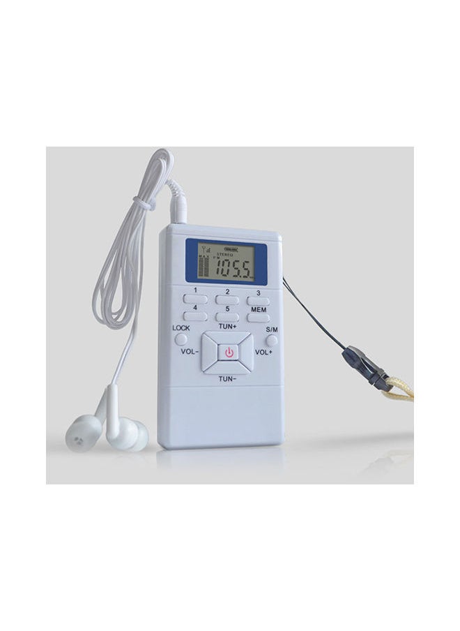 Generic - FM Stereo Radio Receiver LCD Display With Headphone V392 White/Blue - Image 1