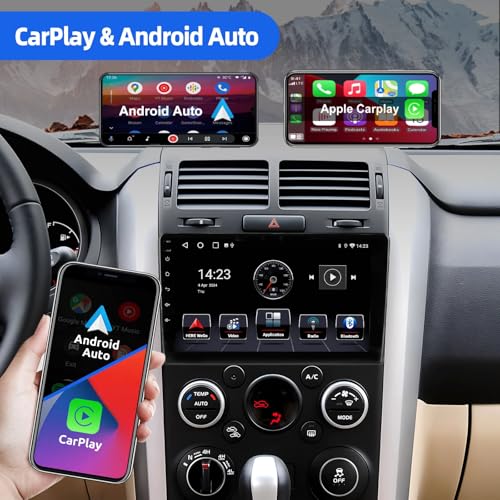 Surakey Android13 Radio Car Stereo Compatible for Suzuki Grand Vitara 2005 2006 2007 2008 2009 2010 2011 2012 2013 2014 2015, 4+64GB 9'' Touch Screen with Carplay Wireless Android Auto GPS Navi w/Cam - Image 2