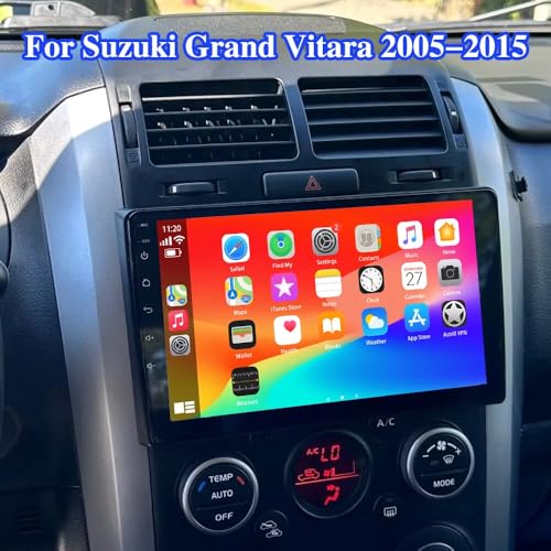 Surakey Android13 Radio Car Stereo Compatible for Suzuki Grand Vitara 2005 2006 2007 2008 2009 2010 2011 2012 2013 2014 2015, 4+64GB 9'' Touch Screen with Carplay Wireless Android Auto GPS Navi w/Cam - Image 4
