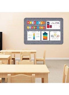 TOMSHOO 1pc Large Felt Bulletin Board,Bulletin Boards for School,Home,Kitchen & Office Walls,Dark Grey  - Image 3