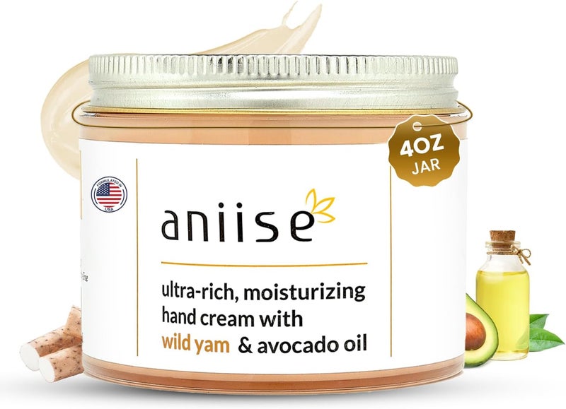 Wild Yam Moisturizing Hand Cream with Avocado Oil | Supports Menopause & Menstrual Relief | Hydrates, Moisturizes, Combats Dryness, Rejuvenates | Cruelty-Free & Skin-Friendly | 4 oz