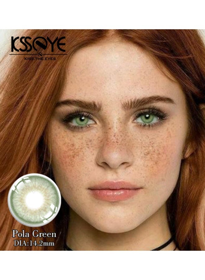 عين كي اس اس عدسات بولا جرين اللاصقة التجميلية السنوية الملونة للجنسين، مجموعة تكبير مع علبة - Image 4