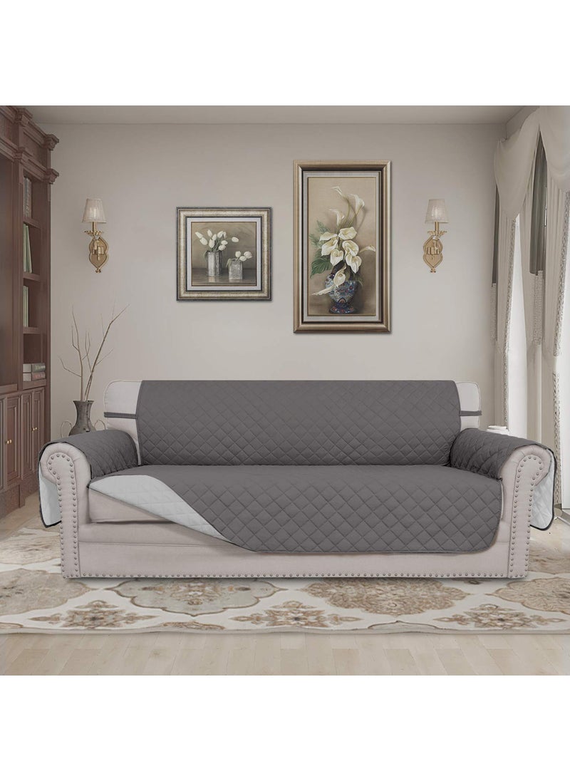 Easy-Going - Easy-Going Sofa Slipcover Reversible Sofa Cover Water Resistant Couch Cover Furniture Protector with Elastic Straps for Pets Kids Children Dog Cat(Oversized Sofa,Ã‚ Gray/Light Gray) - Image 1
