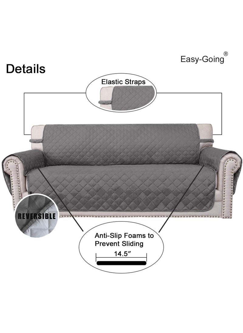 Easy-Going - Easy-Going Sofa Slipcover Reversible Sofa Cover Water Resistant Couch Cover Furniture Protector with Elastic Straps for Pets Kids Children Dog Cat(Oversized Sofa,Ã‚ Gray/Light Gray) - Image 1