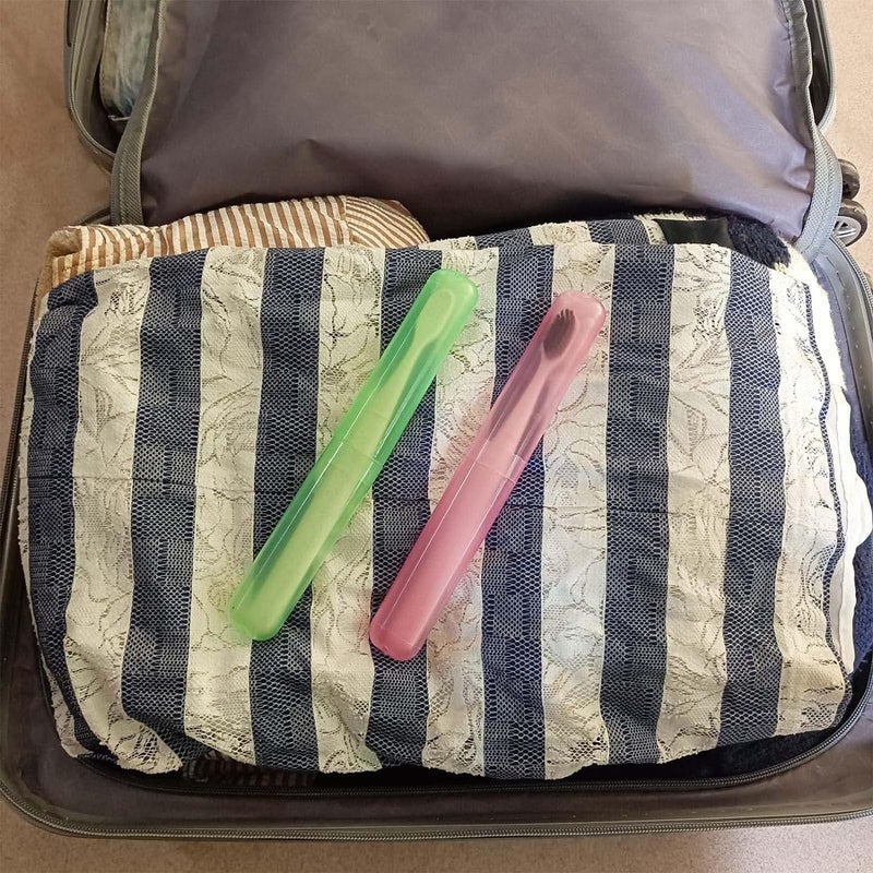 4 Pack Toothbrush Cases Travel Toothbrush Holder Portable Toothbrush Container Case Plastic Toothbrush Carrier Cover Case for Traveling, Bathroom, School, Home, Camping - Image 4