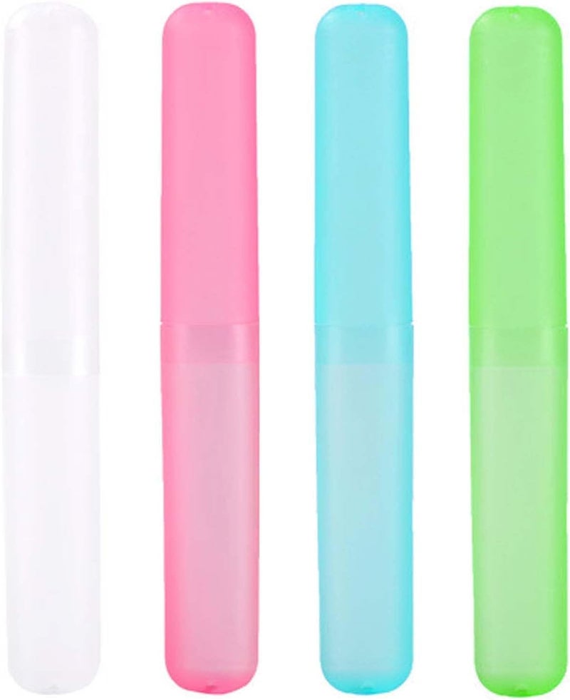 4 Pack Toothbrush Cases Travel Toothbrush Holder Portable Toothbrush Container Case Plastic Toothbrush Carrier Cover Case for Traveling, Bathroom, School, Home, Camping - Image 3