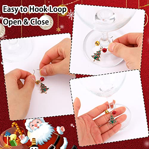SANNIX 24pcs Christmas Wine Glass Charms - Identification Markers for Stem Glasses, Wine Tasting Party Favors & Holiday Decorations - Image 3