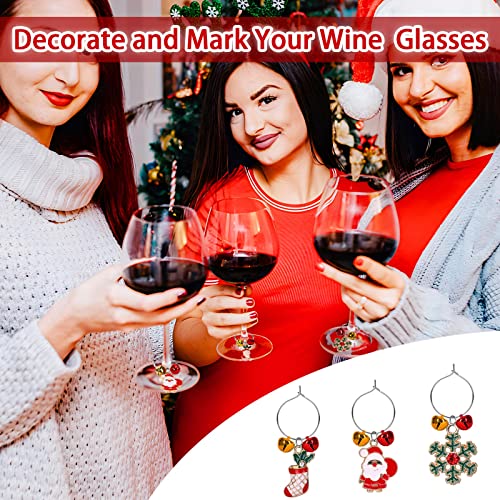 SANNIX 24pcs Christmas Wine Glass Charms - Identification Markers for Stem Glasses, Wine Tasting Party Favors & Holiday Decorations - Image 4
