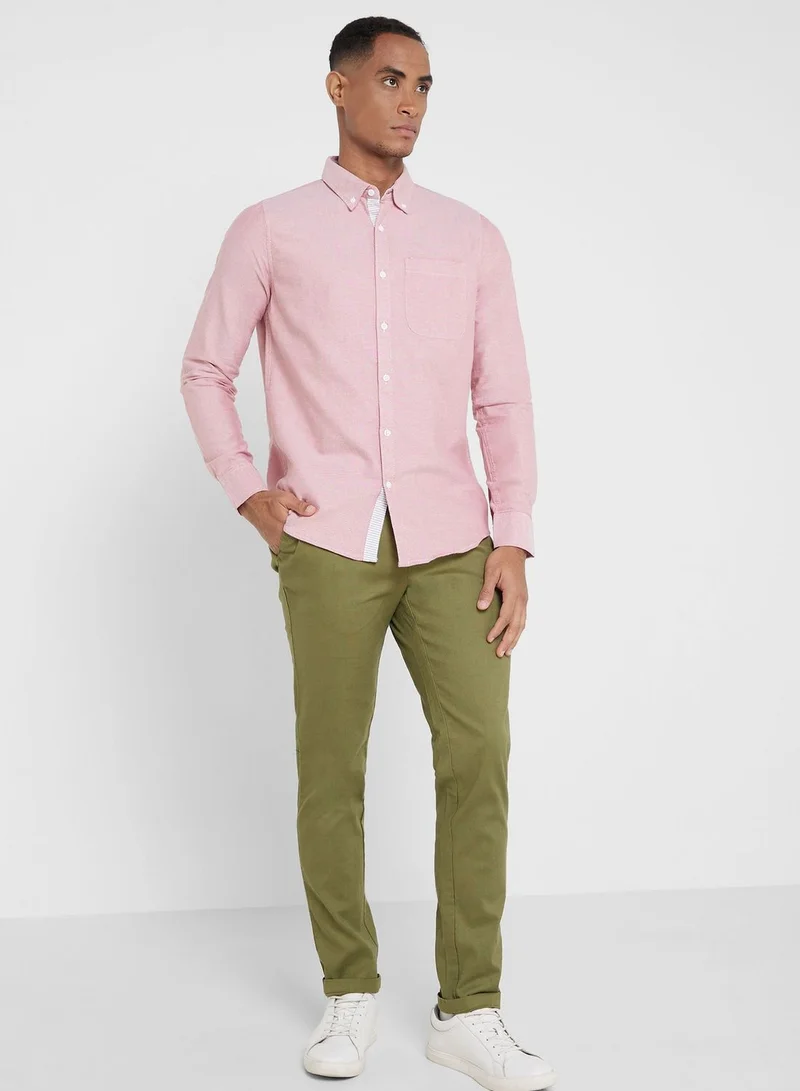 Thomas Scott Thomas Scott Pure Cotton Button-Down Collar Smart Slim Fit Casual Shirt
