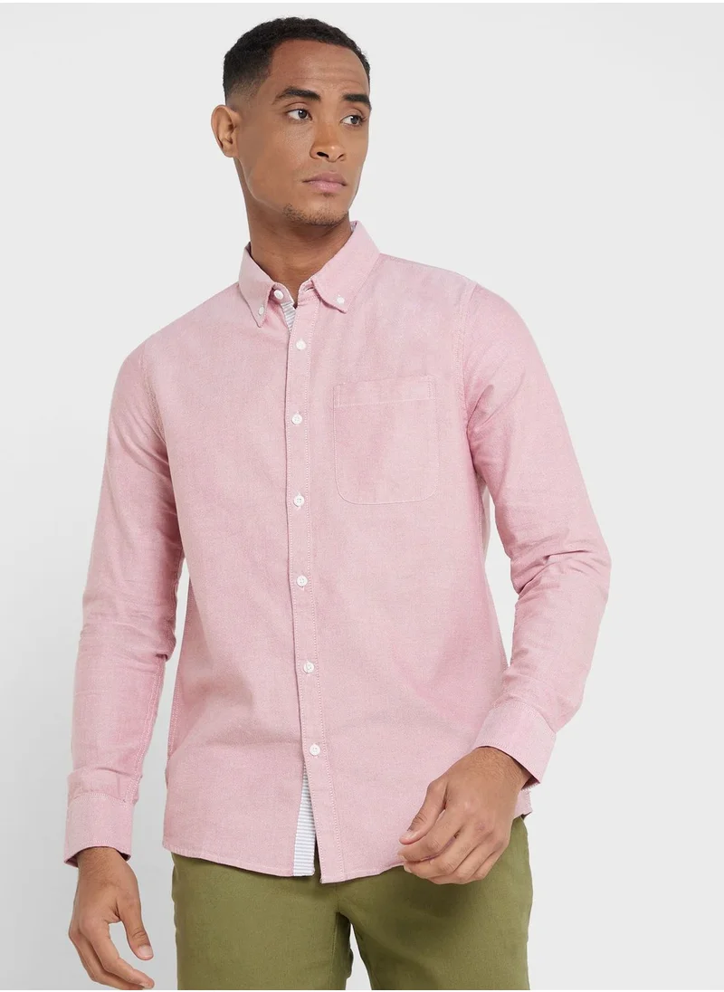 توماس سكوت Thomas Scott Pure Cotton Button-Down Collar Smart Slim Fit Casual Shirt