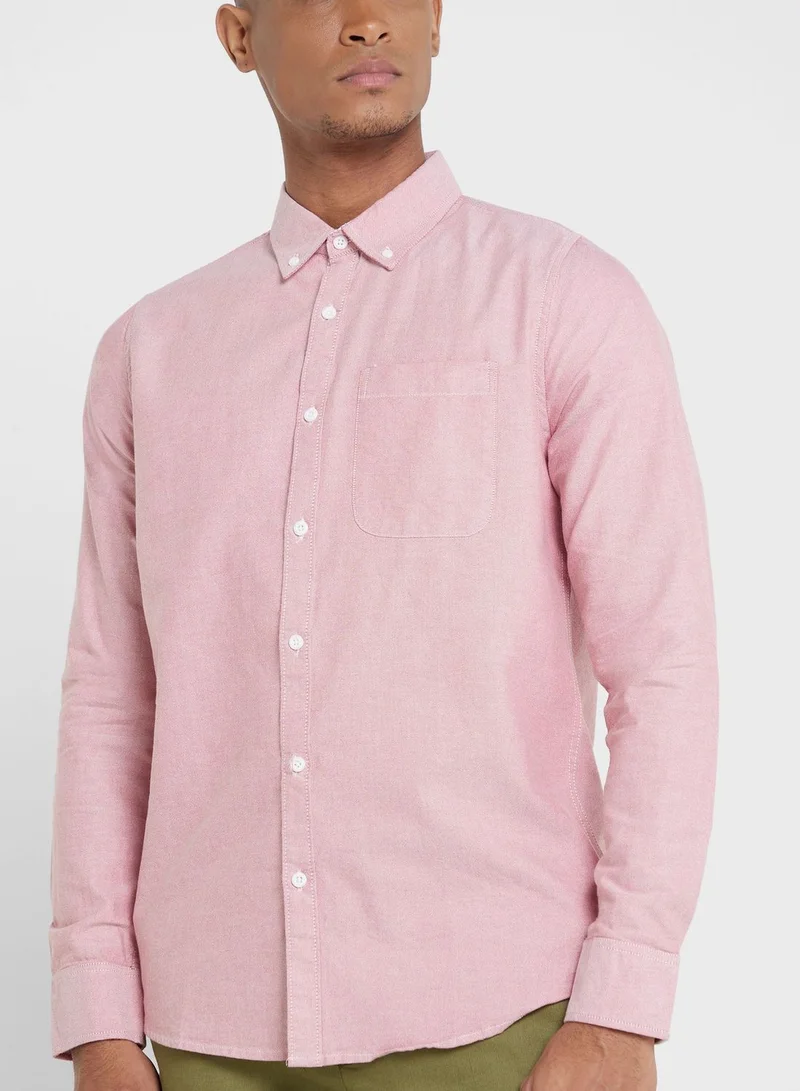 Thomas Scott Thomas Scott Pure Cotton Button-Down Collar Smart Slim Fit Casual Shirt