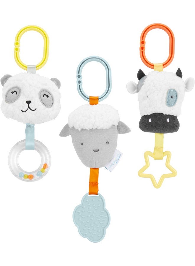 Simple Joys by Carter's Simple Joys by Carter's Stroller Toys Bundle, Cow/Lamb/Panda, One Size  - Image 1