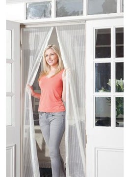 OMAK Magnetic Door Screen Balcony Garden Door Anti-Fly Insect Tulle Curtain 2 Pieces  - Image 2