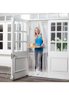 OMAK Magnetic Door Screen Balcony Garden Door Anti-Fly Insect Tulle Curtain 2 Pieces  - Image 5